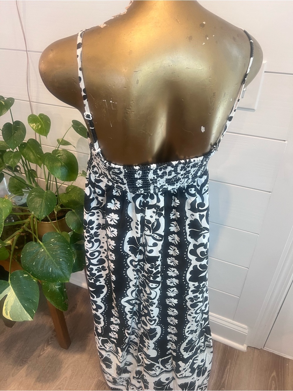 Black & White Floral Maxi Dress - Japna brand - Picture 3 of 5
